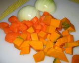 A picture of step 1 of Creamy Kabocha Squash Chowder.
