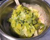 Une image de l'étape 5 de Flan de poireaux à la crème de brocciu, jambon cru et emmental.