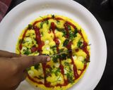 A picture of step 4 of Dhokla Pizza.