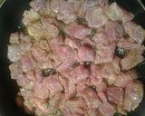 A picture of step 3 of Ramen noodles pork and green bean stirfry.