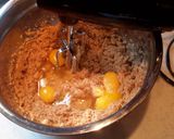 A picture of step 3 of Peanut Butter/Chocolate Chip Cake Bars.