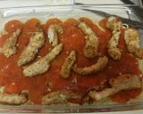 A picture of step 5 of Garlicky Chicken and pepperoni Parmesan bake.