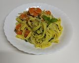 Foto del paso 4 de la receta: Pasta con verduras y soja texturizada con salsa de nata y curry verde