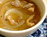 A picture of step 5 of Onion Soup with Pancetta.