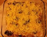 A picture of step 13 of Taisen's beef and bean enchiladas.