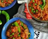A picture of step 5 of Gajar Gosht.