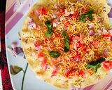 A picture of step 4 of Masala papad.