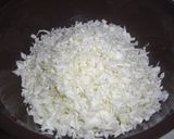 A picture of step 1 of Okonomiyaki that's Crispy Outside and Fluffy Inside.