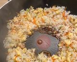 A picture of step 7 of Fried rice with spam, egg and lettuce.