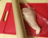 A picture of step 2 of Chicken Philadelphia Rolls .