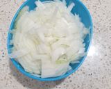 A picture of step 2 of Beef stroganoff with rice.