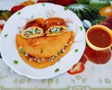 A picture of step 4 of High protein nutritious stuffed moong dal wrap.