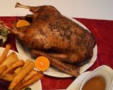 A picture of step 1 of Honey glazed roast goose.