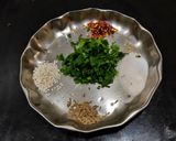 A picture of step 1 of Rice Sesamey Masala Roti.