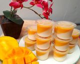 Foto langkah ke 5 dari resep Puding lapis mangga susu.