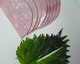 A picture of step 1 of Ham and Shiso Gyoza Skin Wraps.