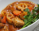A picture of step 9 of Tomato and Curry Stew with Chicken and Lotus Root.