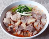A picture of step 5 of Bún Bò Nạm with Chả Quết (Vietnamese Beef Noodle Soup with Shrimp Paste and Pork Paste).