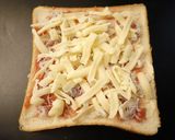A picture of step 2 of Pickled Plum and Shirasu Cheese Toast - Tart and Delicious.