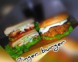 A picture of step 9 of Zinger burger.