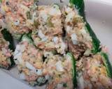 Easy! Chicken-Egg-Olive in green pepper recipe step 4 photo