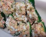 A picture of step 4 of Easy! Chicken-Egg-Olive in green pepper.