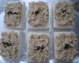 A picture of step 3 of Hanpen Fish Cakes Topped with Sesame Cream Cheese.