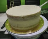 A picture of step 2 of Fondant lemon cake#fondant challenge.