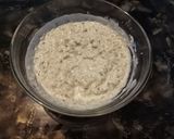 A picture of step 2 of Chocolate and banana overnight oats #noheatchallenge.