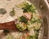 A picture of step 6 of Broccoli Cheddar Soup.