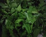 A picture of step 1 of Palak Chicken (spinach).