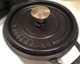 A picture of step 8 of Waterless Nikujaga (Simmered Meat and Potatoes) in a Staub Cocotte.