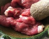 A picture of step 1 of Ranch-Style Beef Steak Soup.