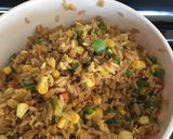 A picture of step 5 of Vegetable fried rice.