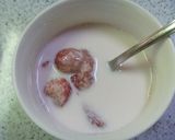 A picture of step 2 of Easy Strawberry Milk in the Microwave.