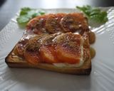 A picture of step 2 of Persimmon Toast with Sour Cream and Cinnamon.