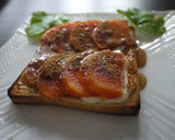 A picture of step 2 of Persimmon Toast with Sour Cream and Cinnamon.