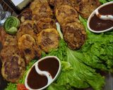 A picture of step 7 of Beef boti resha kababs.