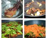 A picture of step 2 of Sugar Snap Pea And Carrot With Preserved Duck.