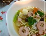 A picture of step 6 of Easy To Eat Fish Sausage and Pasta Soup.