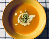 Pumpkin soup top with double cream and pistachio⛺️ recipe step 5 photo