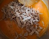 A picture of step 5 of Shredded Beef in Guajillo Chile Sauce.