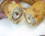 A picture of step 7 of Rolled Chikuwa Fish Stick and Pork Cutlets with Plum, Shiso, and Cheese.