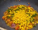 A picture of step 3 of Mustard Greens with Sweet Corn.