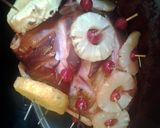 A picture of step 7 of Candy glazedd ham w/pineapple&cherries.