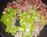 A picture of step 5 of Rice with Smoked Pork Loin, Egg, and Corn.