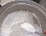 A picture of step 1 of Instant No Cook Coconut Kesar Elaichi Pedha.