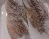 A picture of step 3 of Saba Sushi (Cured and Pressed Mackerel Sushi).