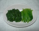 A picture of step 1 of Spinach and Shirasu Tossed with Mayonnaise Ginger Sauce.