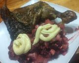 Foto del paso 9 de la receta: Patamuslos al spiedo y ensalada de remolacha, papa, huevo y ajo